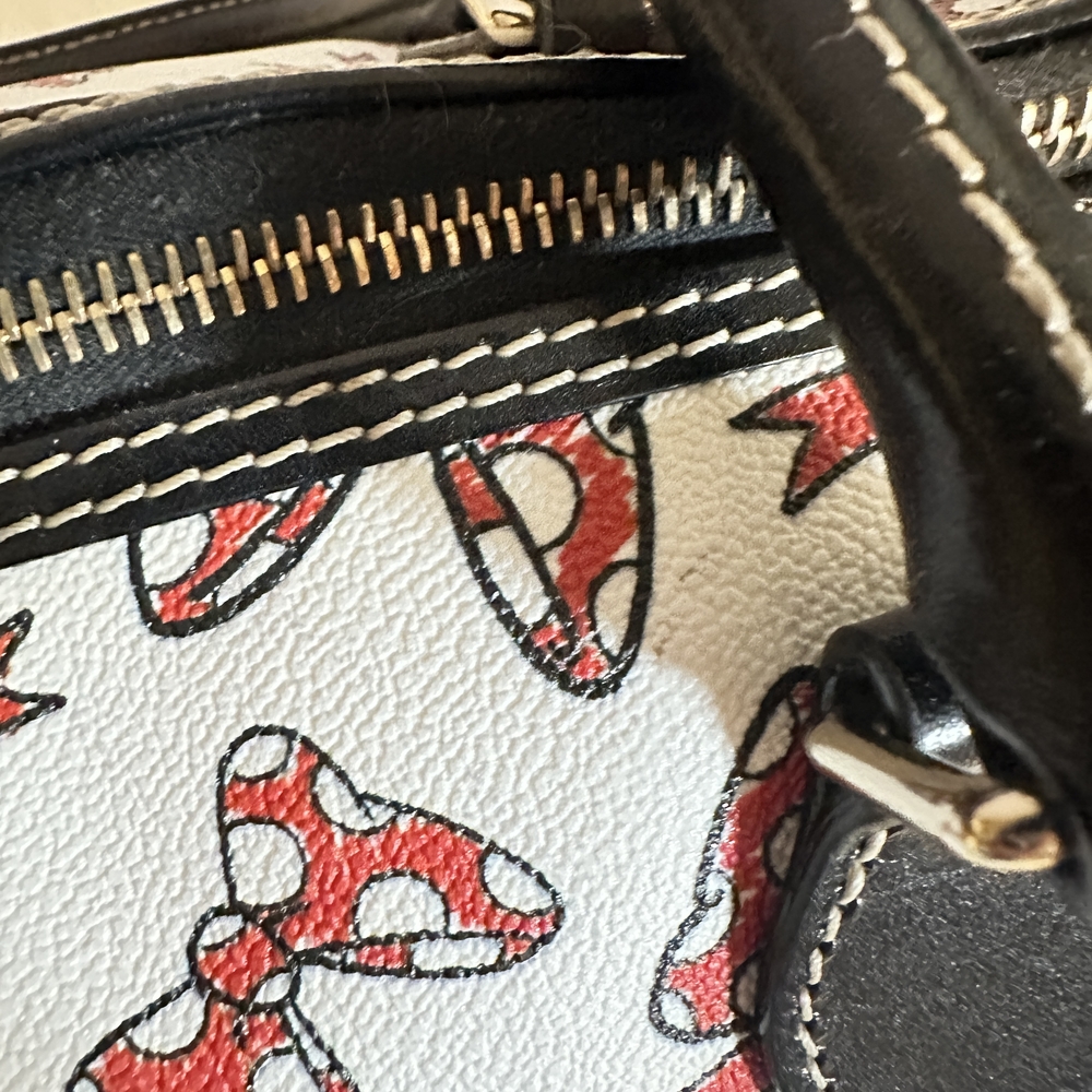 Dooney & Bourke White Satchel With Minnie Bowtie Pattern - Picture 5 of 5